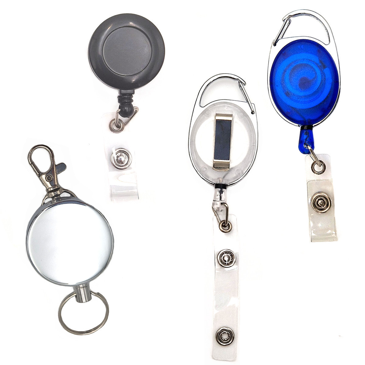 Porte-clés mousqueton avec clip extensible