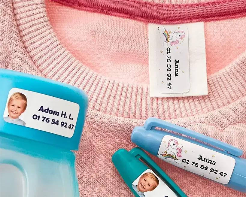 Étiquettes autocollantes pour vêtements