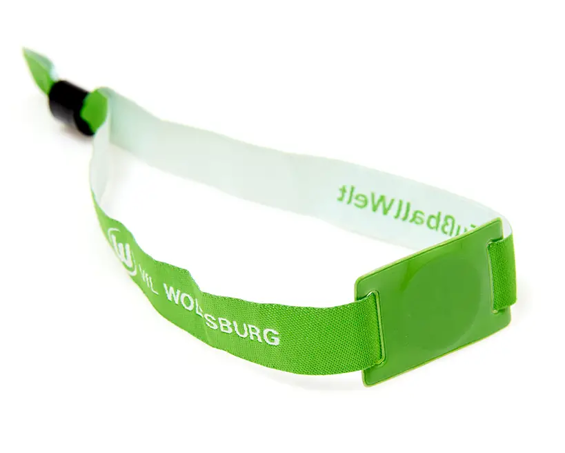 Bracelets de festival avec RFID et élément coulissant en PVC souple
