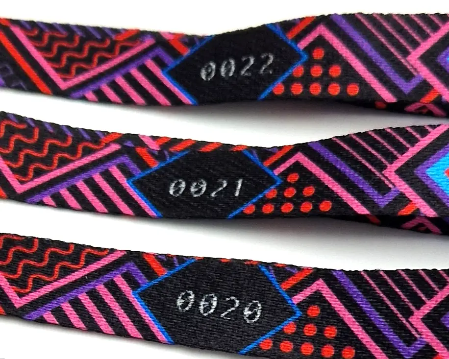 bracelet de festival avec numérotation