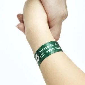 Bracelet d'identification avec nom imprimé