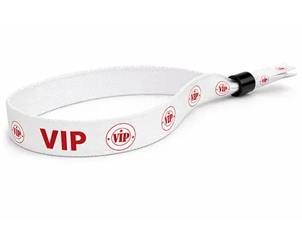 Bracelets de festival VIP avec texte rouge
