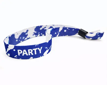 Bracelets de festival avec graphisme effet éclaboussure bleu
