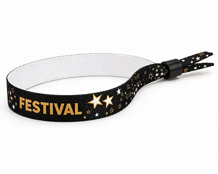 Bracelets de festival noirs avec étoiles dorées
