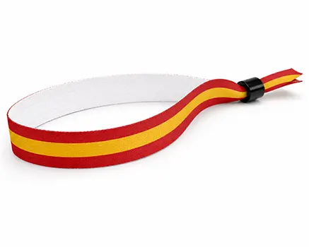 Bracelets de festival avec rayures rouges et jaunes – Espagne