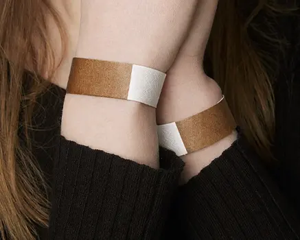 Marron Bracelets en papier Tyvek