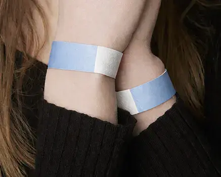 Bleu bébé Bracelets en papier Tyvek