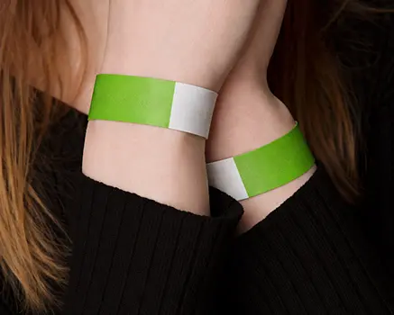 Vert néon Bracelets en papier Tyvek