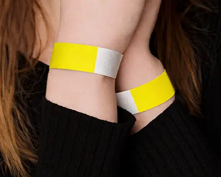 Jaune néon Bracelets en papier Tyvek