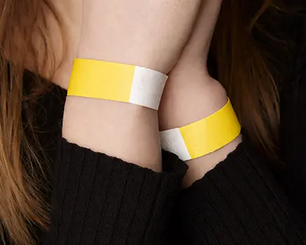 Jaune Bracelets en papier Tyvek