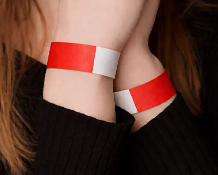 Rouge Bracelets en papier Tyvek
