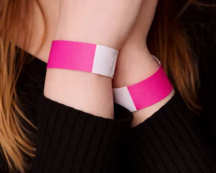 Rose néon Bracelets en papier Tyvek